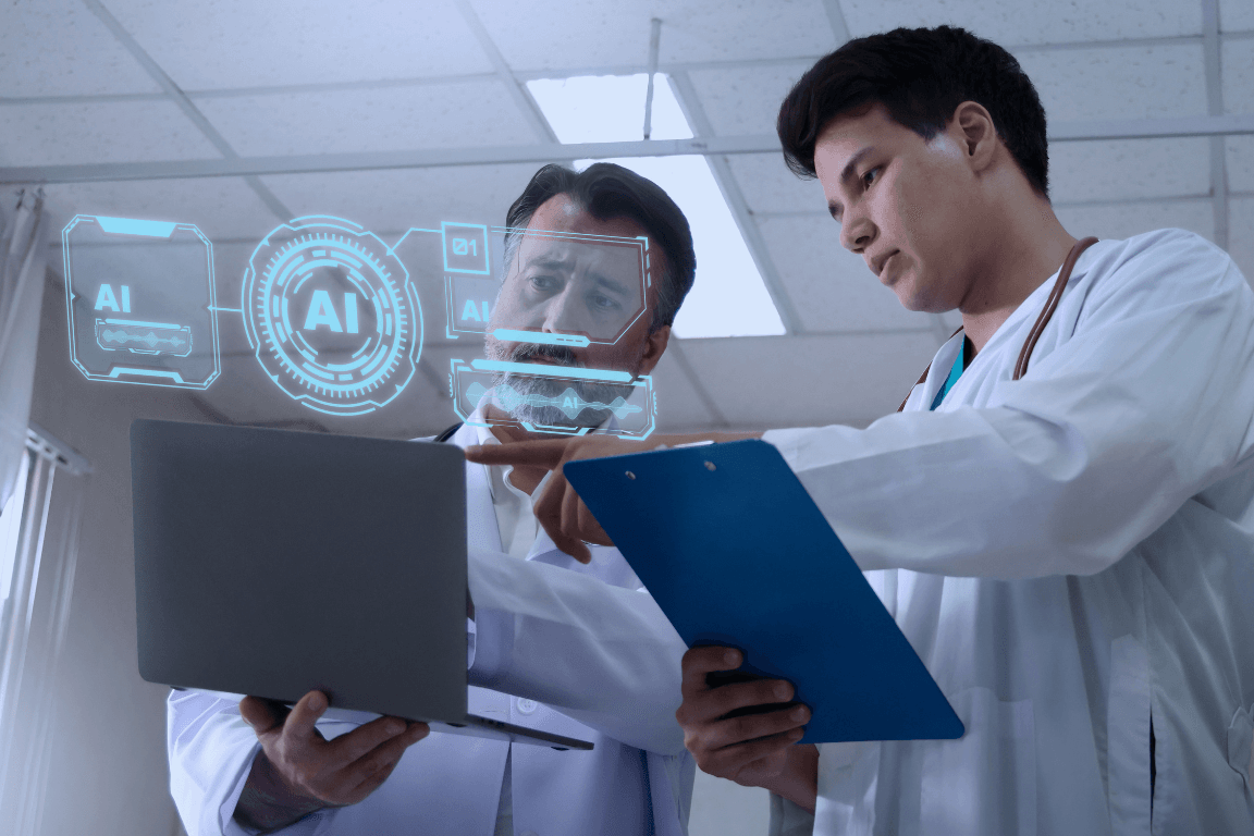 Health scientists in AI lab