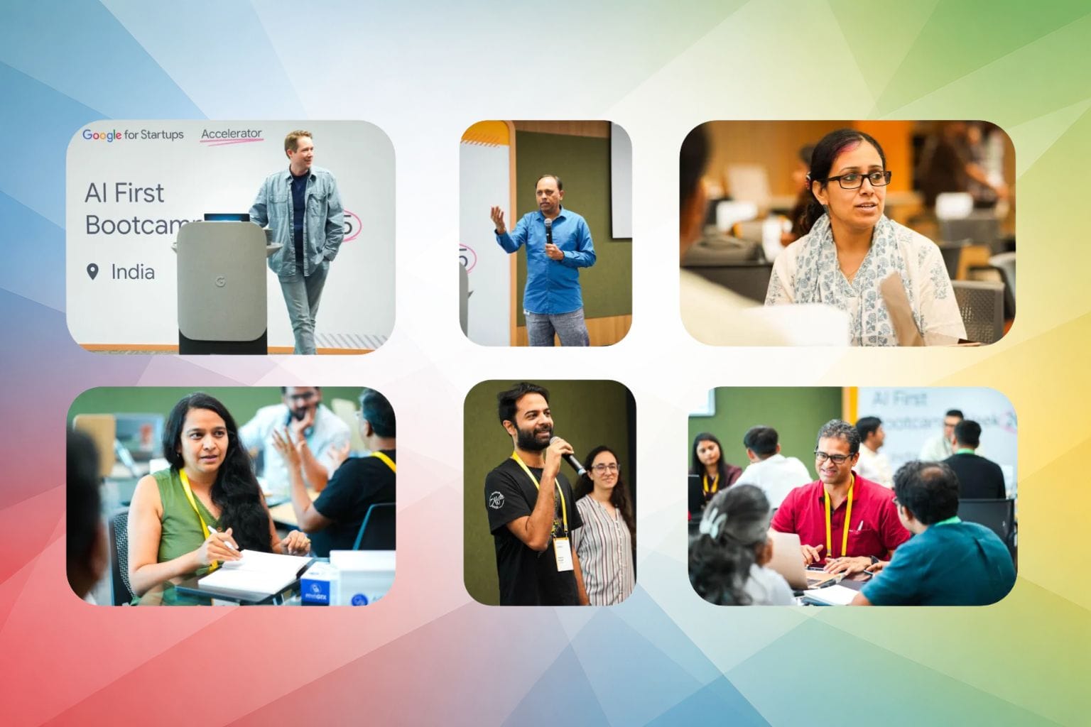 Colorful background and google startup program pictures