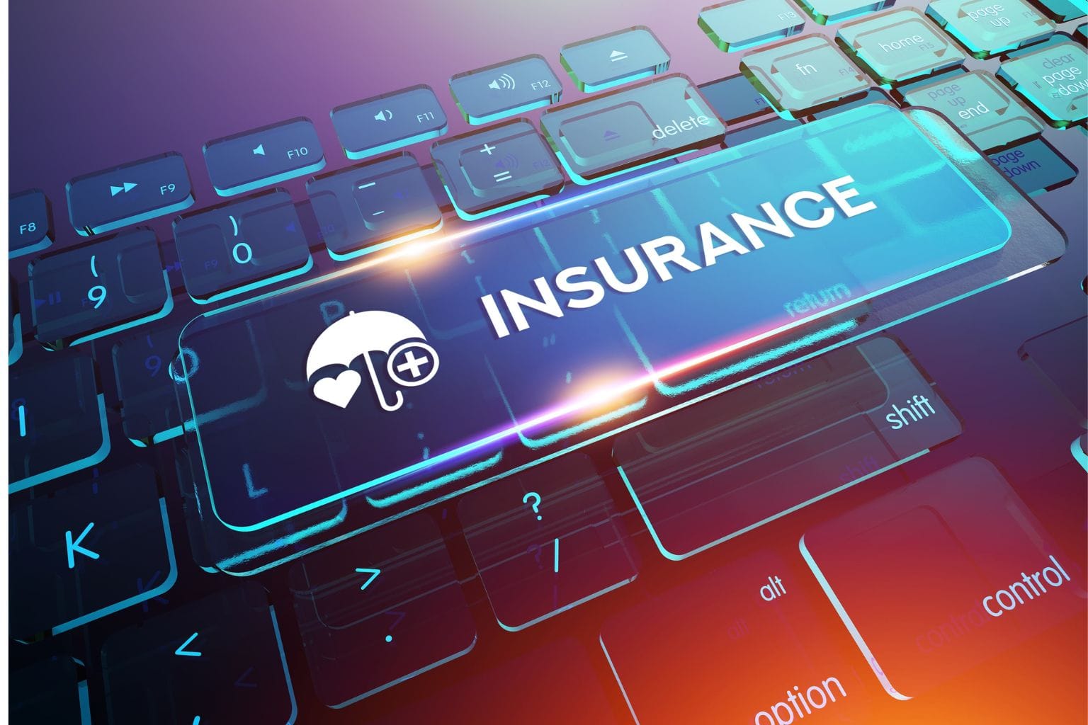 keyboard with insurance written over it