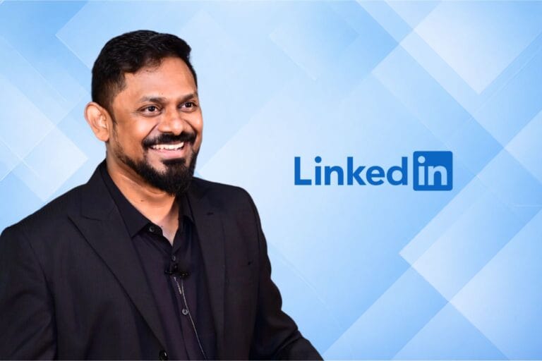 LinkedIn logo and Guna Grace,