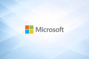 Microsoft logo with blue background