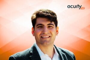 AcuityMD Logo and founder image