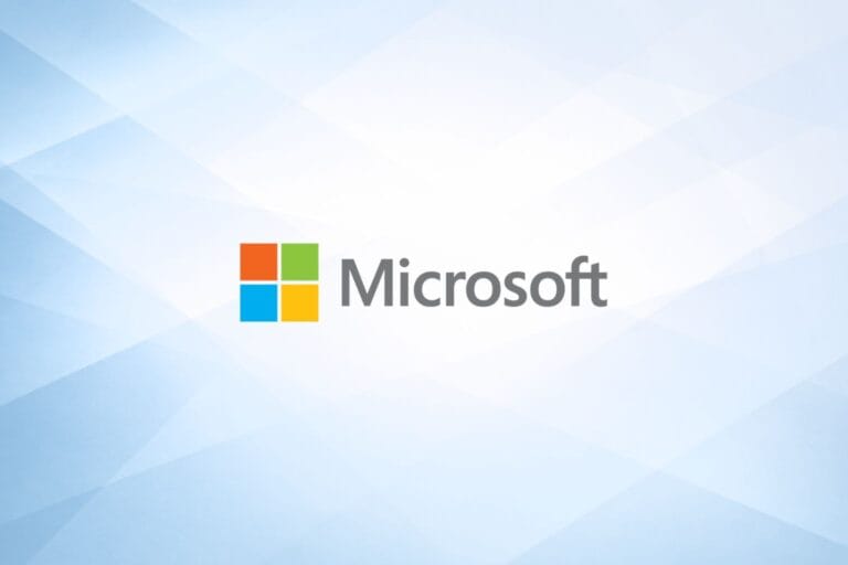 Microsoft logo with blue background