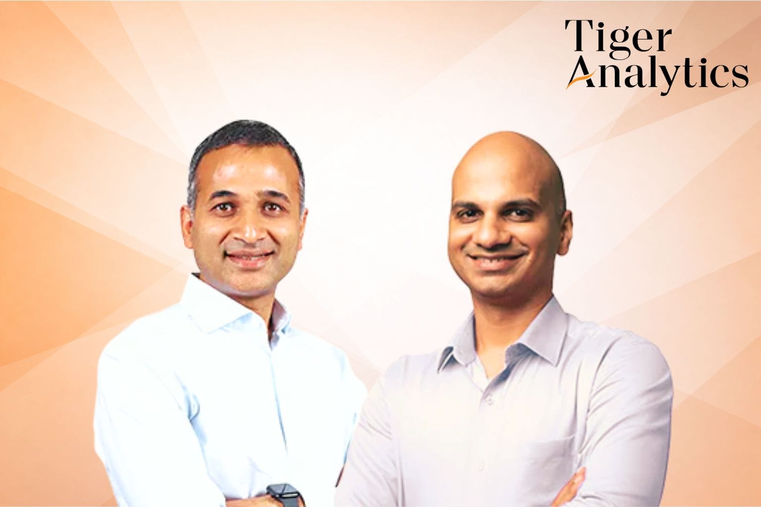 Tiger Analytics founders image with company logo