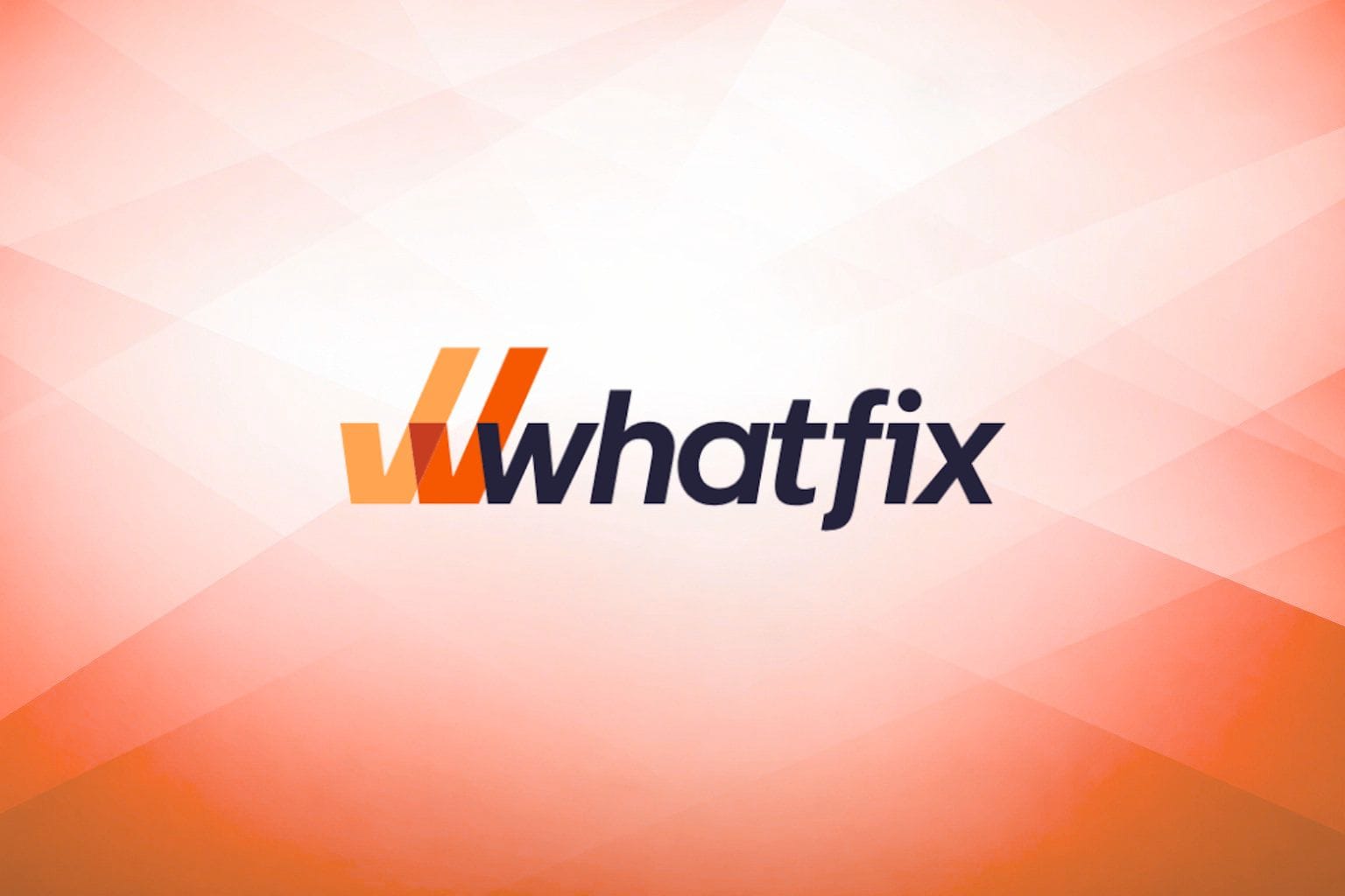 Whatfix Logo in an Orange Geometric Background