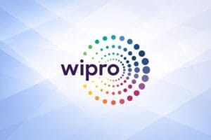 Image showing Wipro Logo in sky blue Geometric Pattern