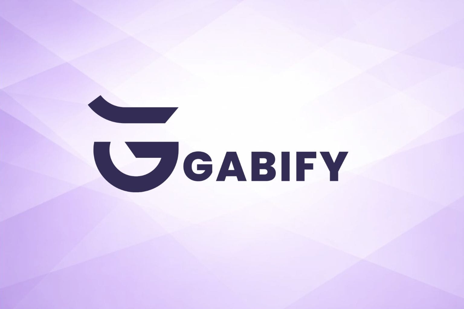 Gabify logo in dark purple on a soft purple geometric background