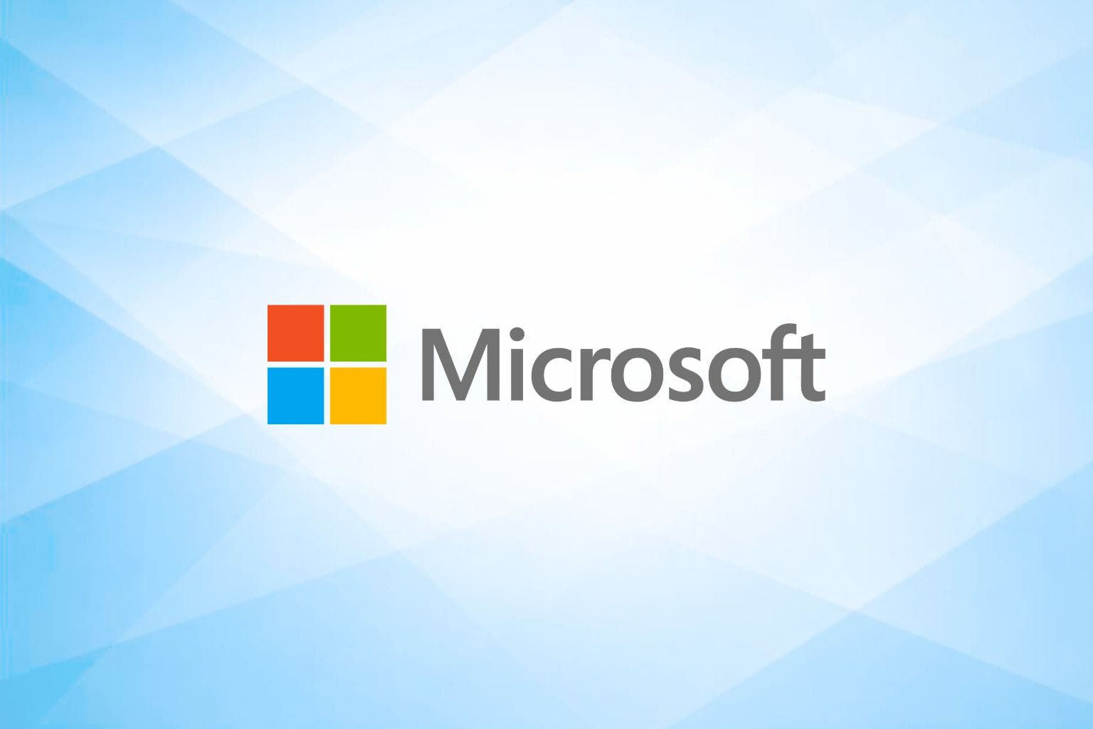 Microsoft Logo in a Sky Blue Geometric Background