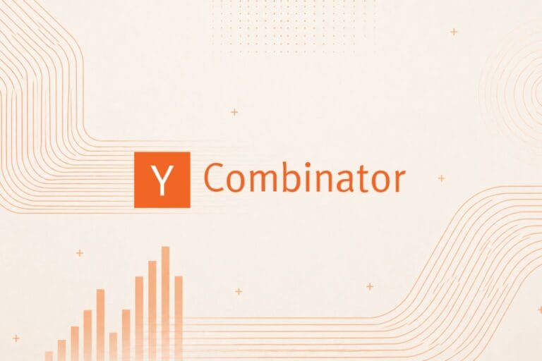 Y combinator logo with abstract background