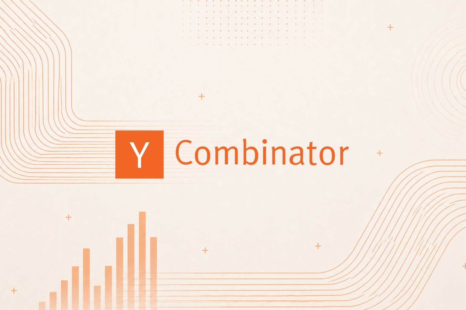 Y combinator logo with abstract background
