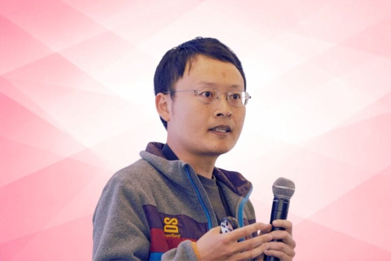 James Zou, Standford professor image with pinkish background