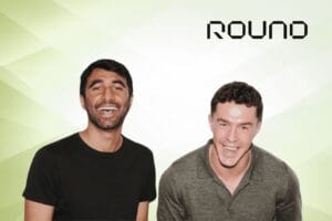 Round logo and founders pic