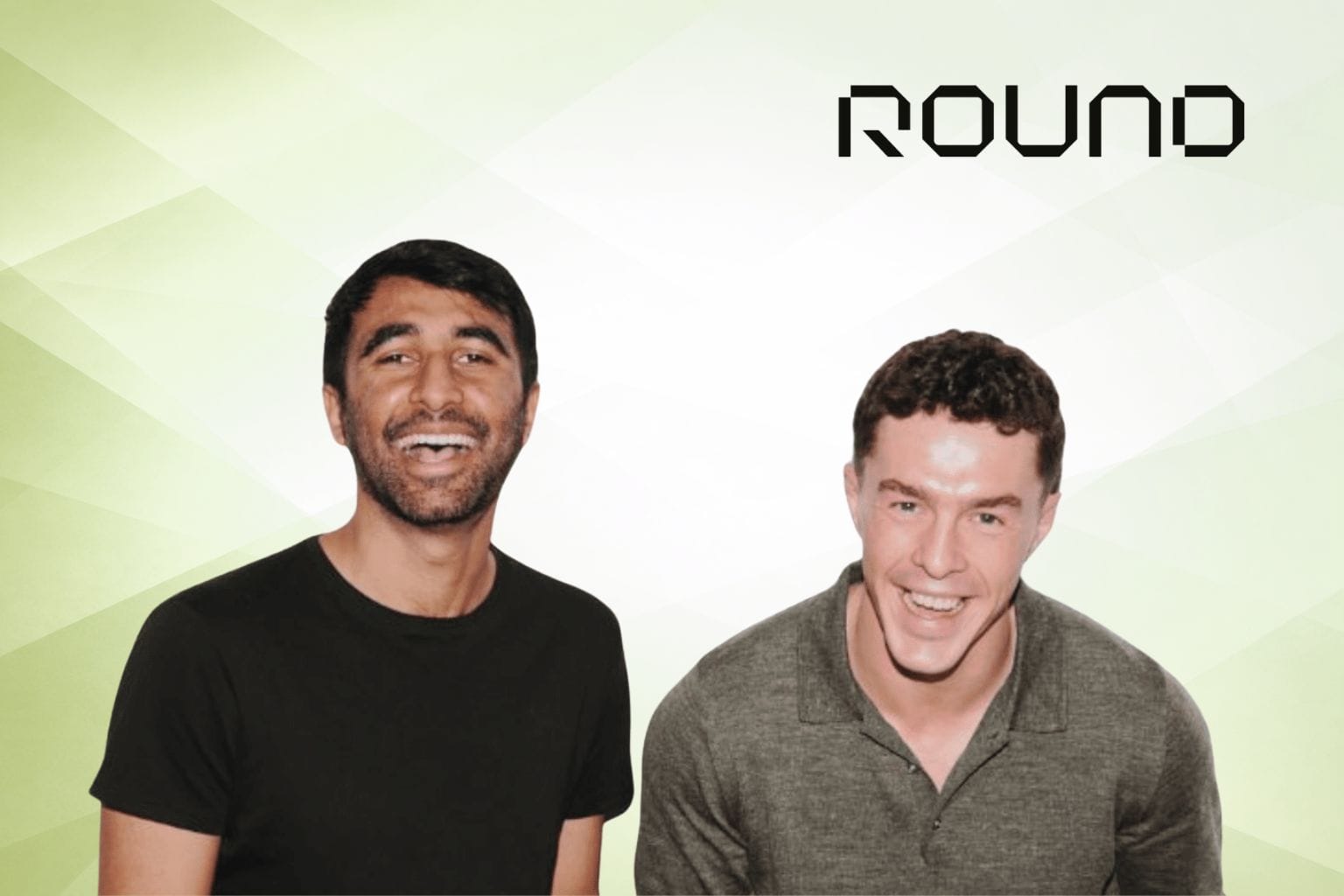 Round logo and founders pic