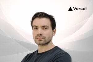 Vercel founder and CEO Guillermo Rauch and logo
