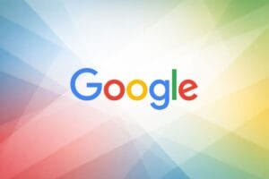 Google background with geometric colorful background