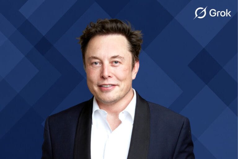 Grok logo and elon must image