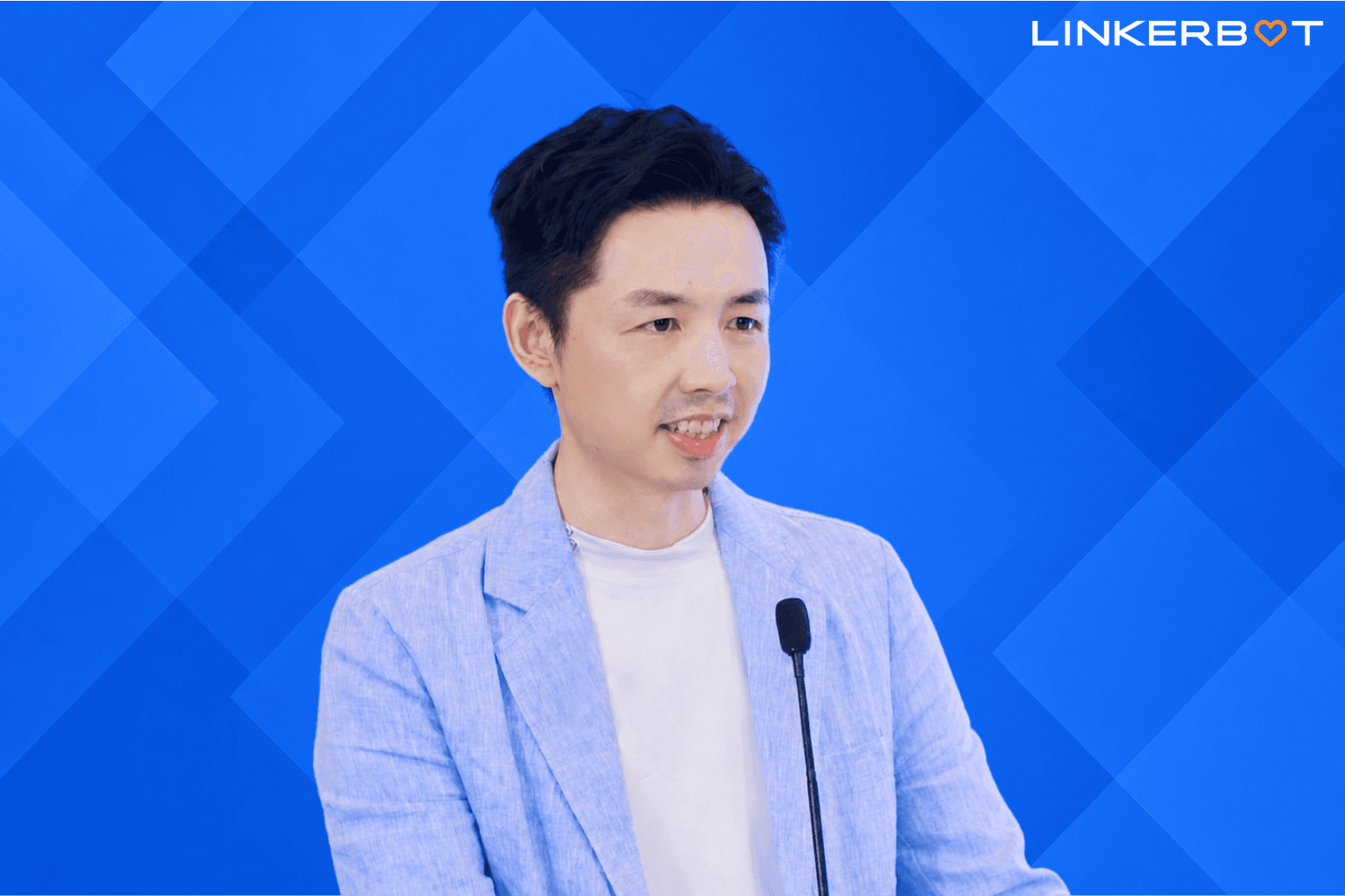 Linkerbot logo and founder image