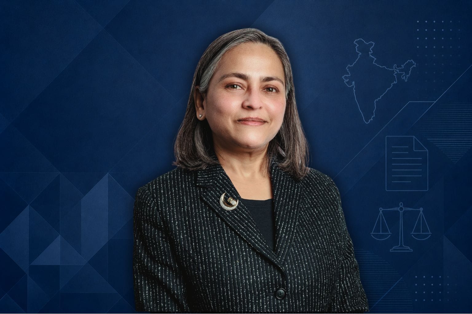 Dr. Shefaly Yogendra image with blue geometric background