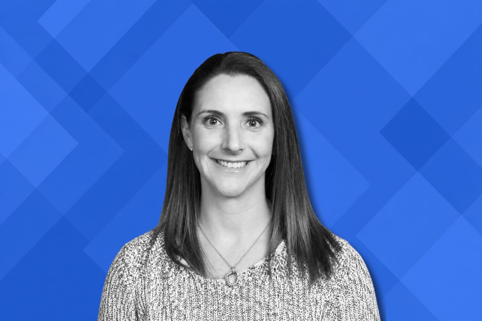 samantha jacobson image with geometric blue background