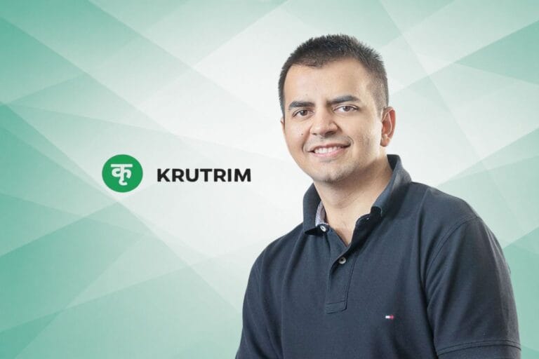 Krutrim CEO and logo picture with green background