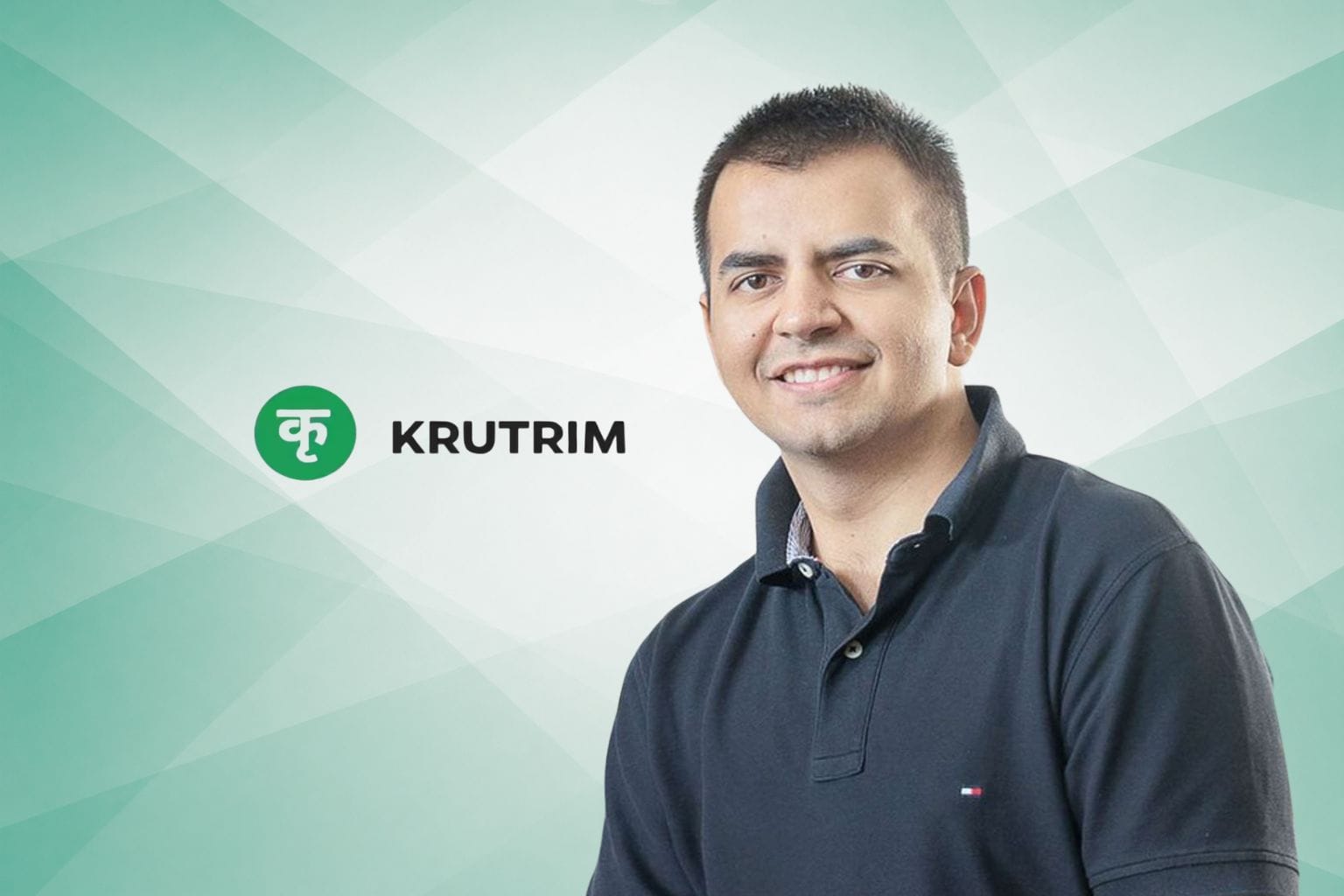 Krutrim CEO and logo picture with green background
