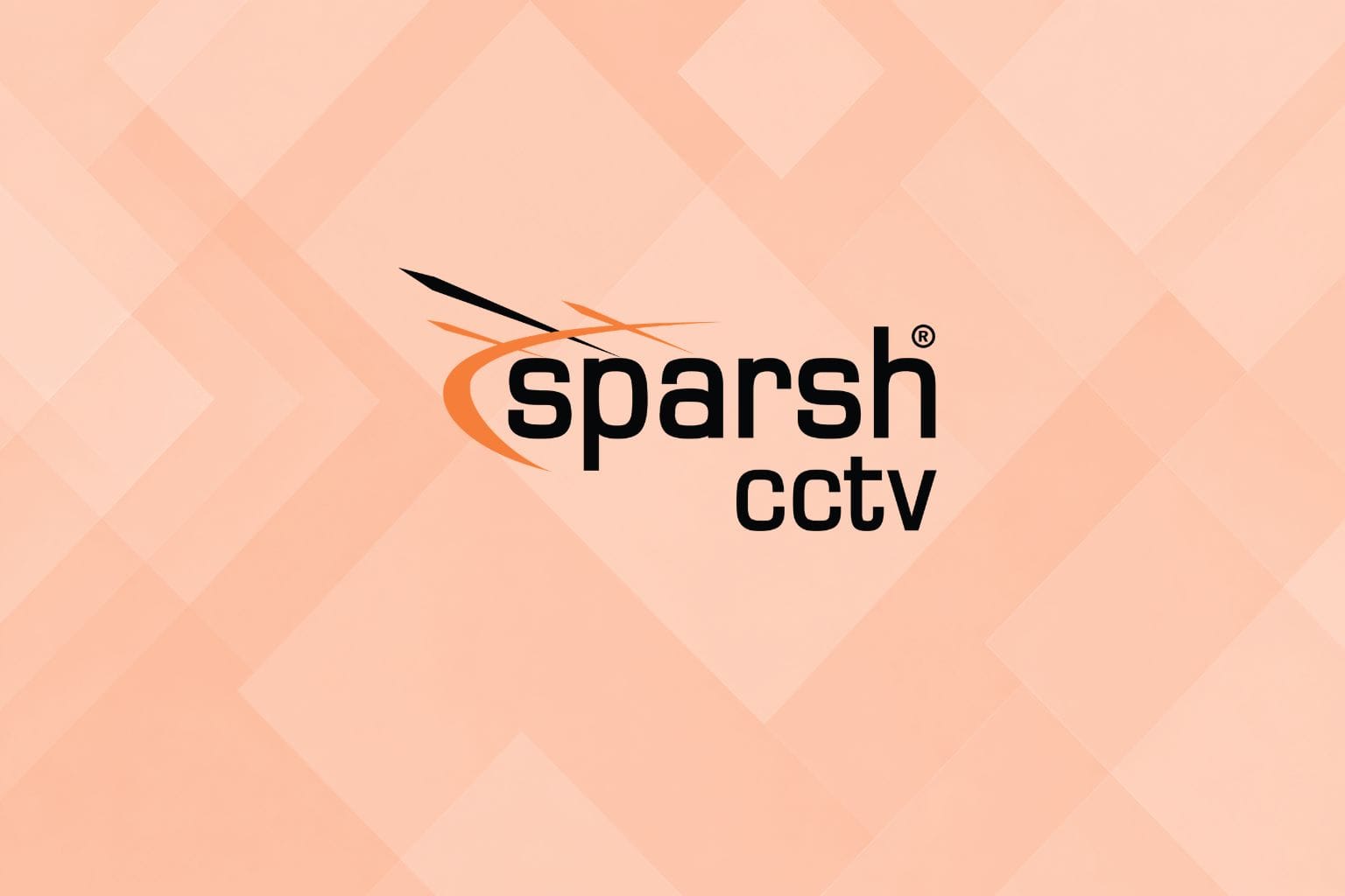 Sparsh CCTV Logo with geometric peach background